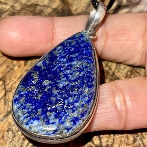 Dark Blue Lapis Lazuli Pendant 2 1/4”